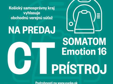 1. fotografia fotogalérie Košický samosprávny kraj vyhlasuje obchodnú verejnú súťaž na predaj dvoch CT prístrojov - foto