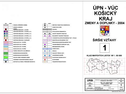 1. fotografia fotogalérie Grafická časť 2009 úplné znenie / Širšie vzťahy: mapa (M 1:500 000) a legenda - foto