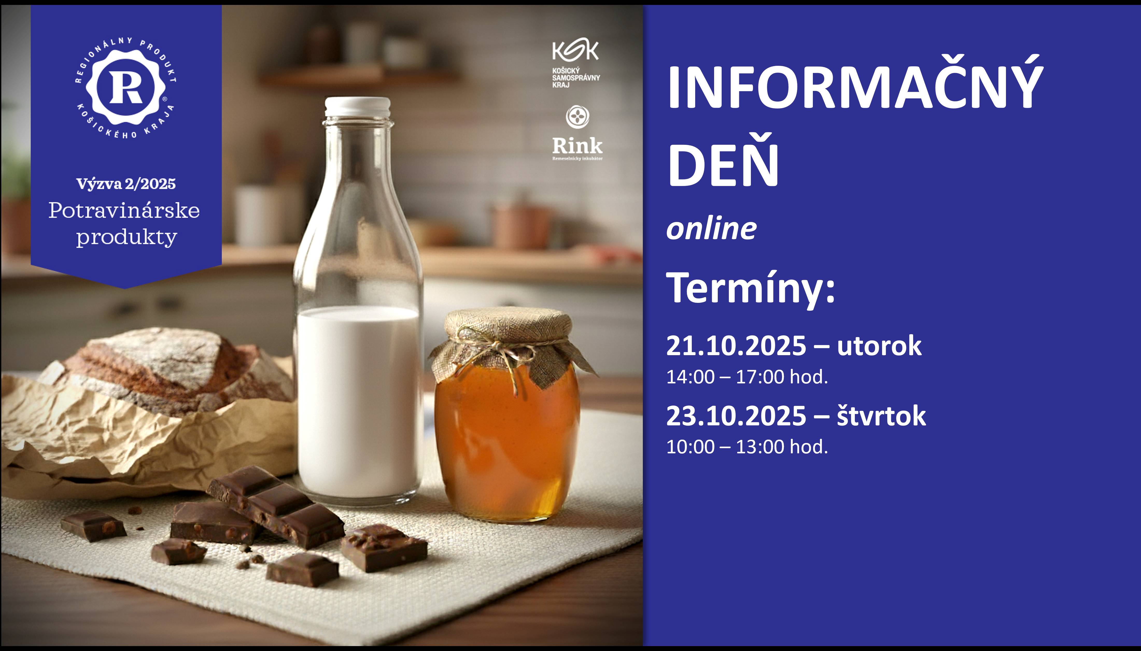 Fotka článku Informačné dni k Výzve č. 2/2025  na predkladanie žiadostí o udelenie regionálnych značiek Košického kraja 